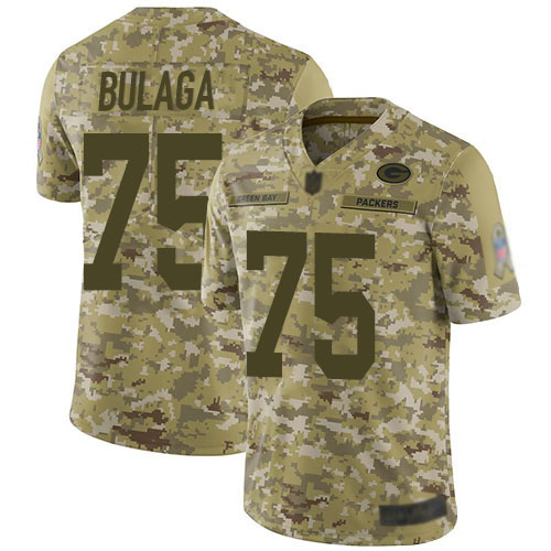Green Bay Packers Limited Camo Men #75 Bulaga Bryan Jersey Nike NFL 2018 Salute to Service->green bay packers->NFL Jersey
